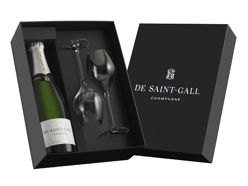 Estuche De Saint-Gall Blanc de Blancs Premier Cru con 2 copas