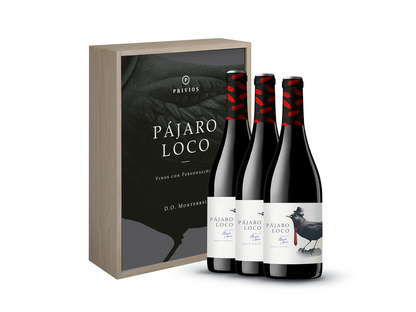 Pájaro Loco Tinto Estuche Madera 3 botellas